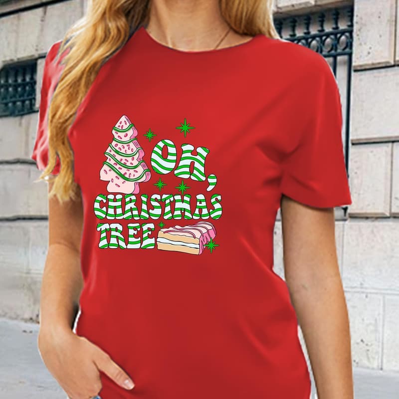 Women's Merry Christmas Snowman Tee Shirt