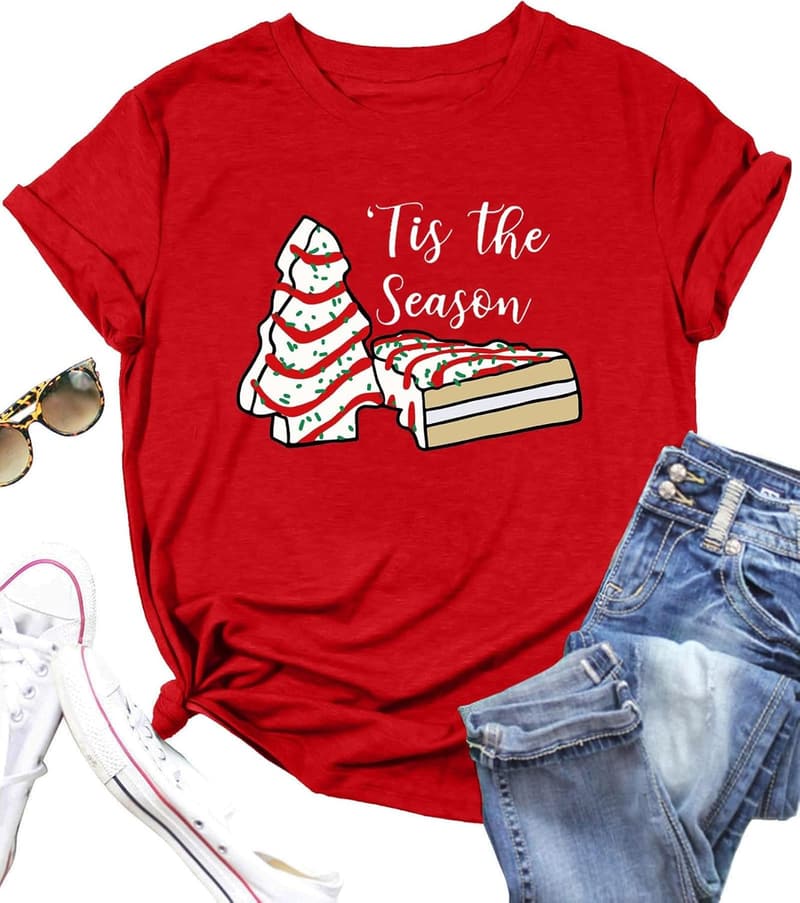 Merry Christmas Short Sleeve T-Shirts for Women