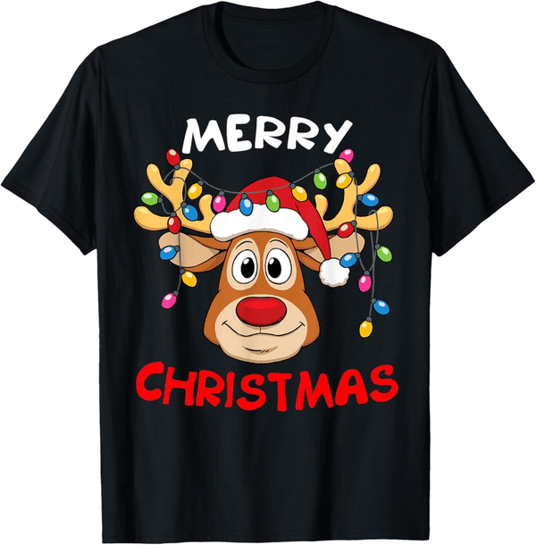 Christmas Reindeer Family T-Shirt for Men and Women