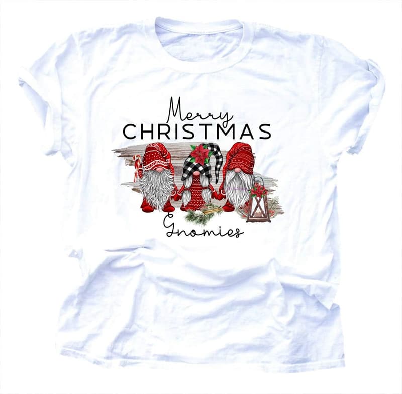Funny Print Christmas T-Shirts for Women