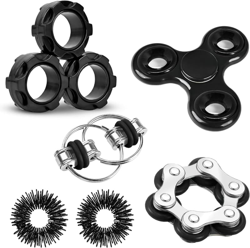Fidget Toys Pack for Stress Relief - 6 Cool Mini Gadgets