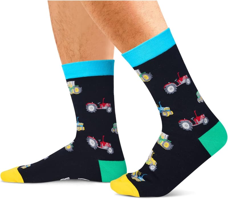 Funny Novelty Socks for Men - Race Car & Airplane Design
