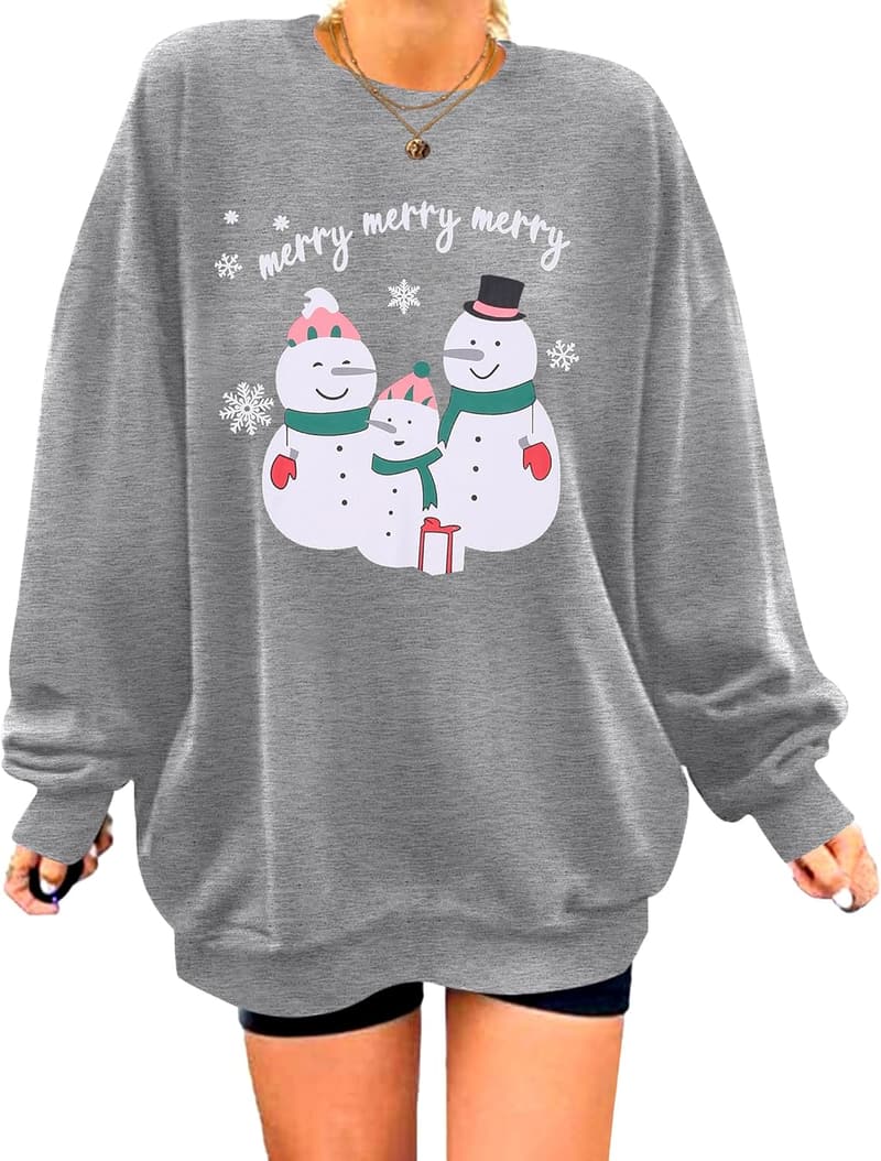 Christmas Women's Crewneck Sweatshirt with Tree Design
