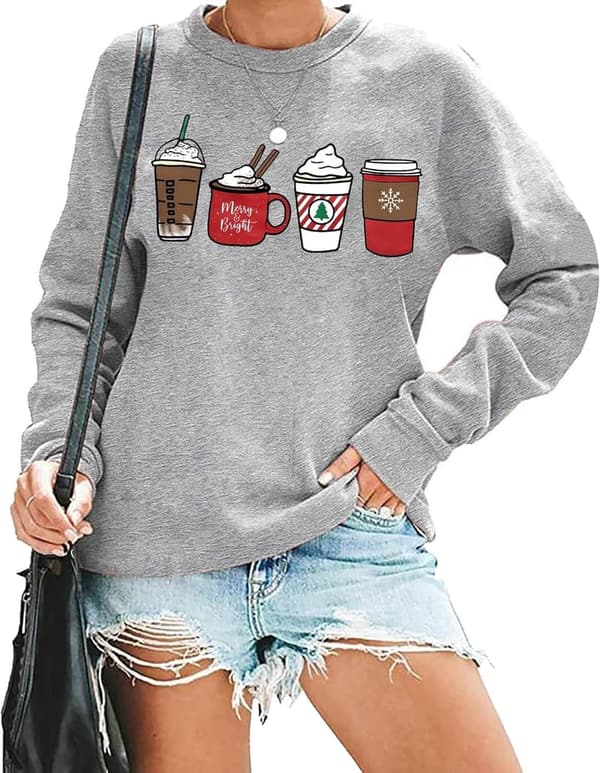 Merry & Bright Women's Long Sleeve Holiday Sweatshirt