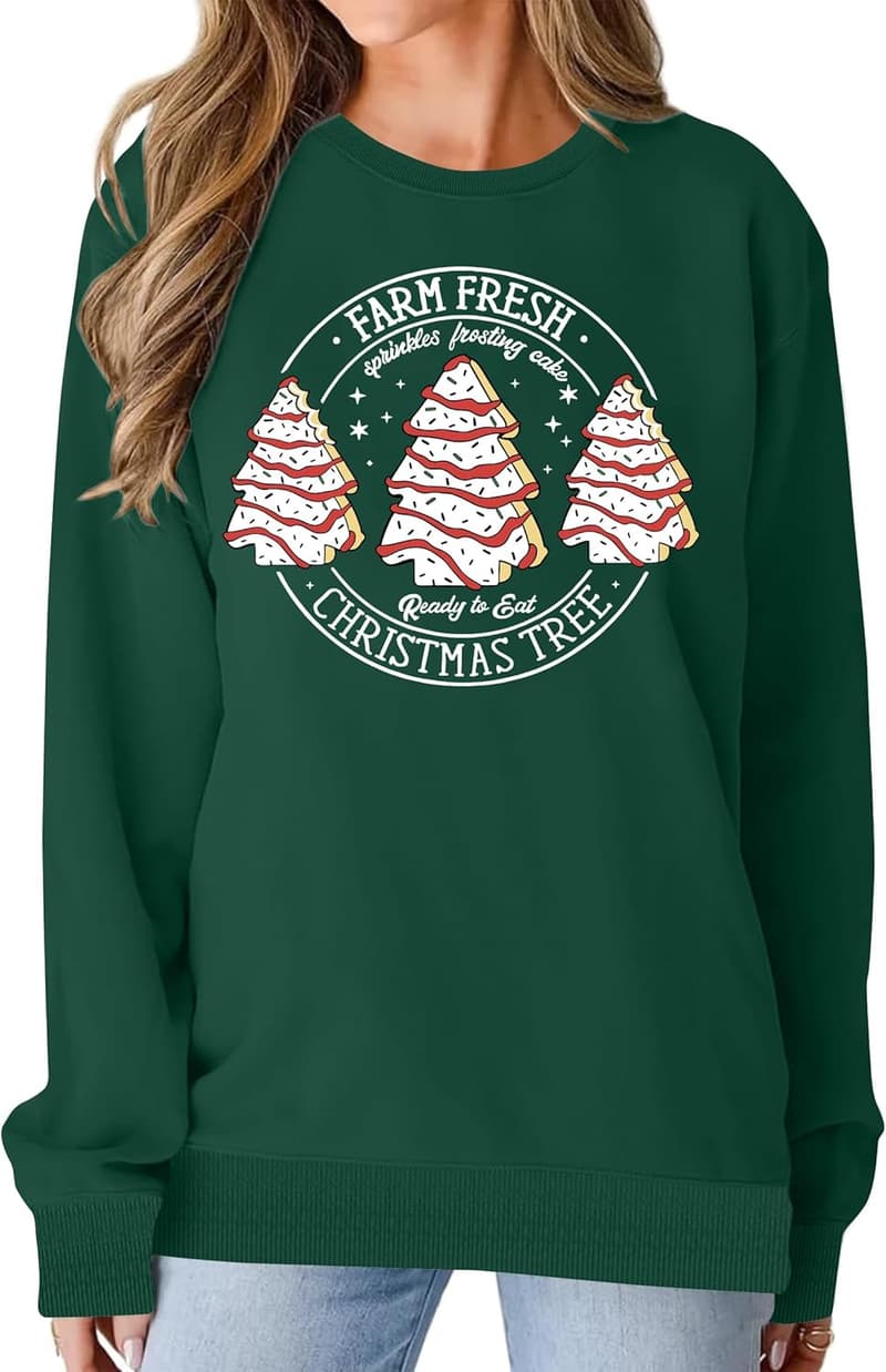Merry Christmas Graphic Sweatshirt for Women