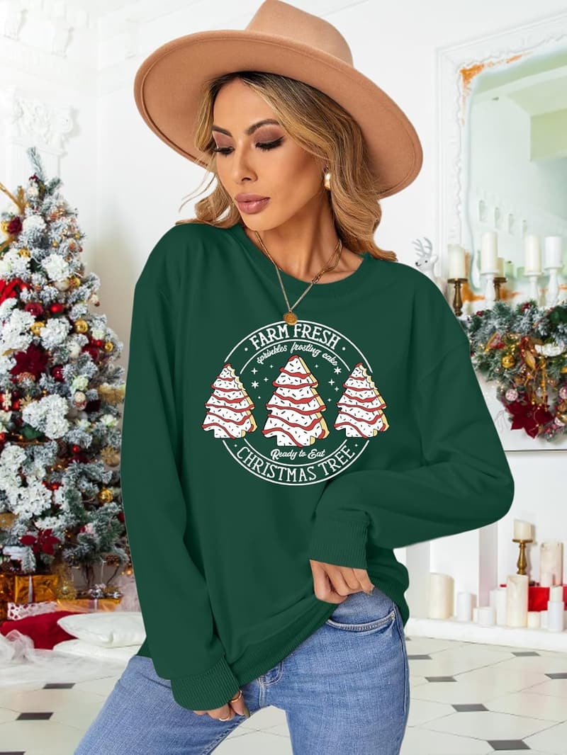 Merry Christmas Graphic Sweatshirt for Women