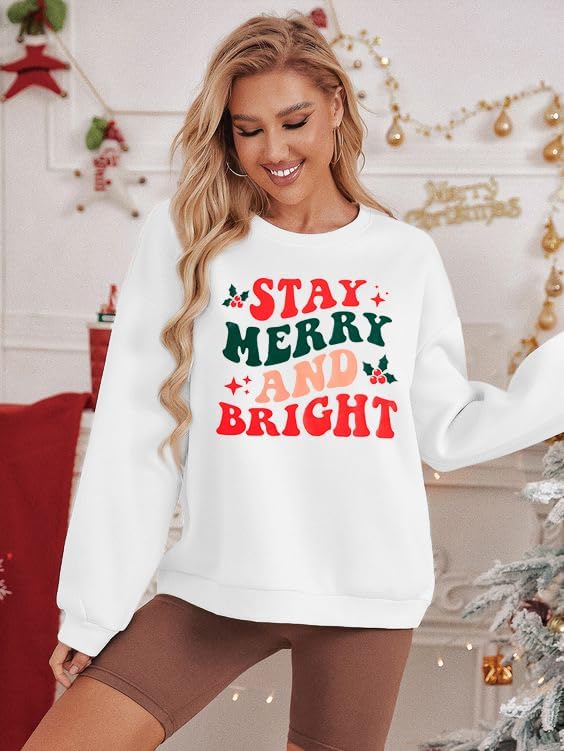 Christmas Women’s Crewneck Sweatshirt - Merry Letter Print