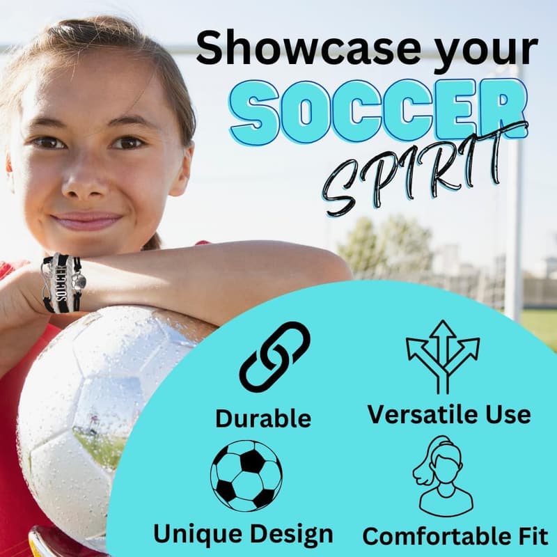 Soccer Charm Bracelet - Adjustable Gift for Players