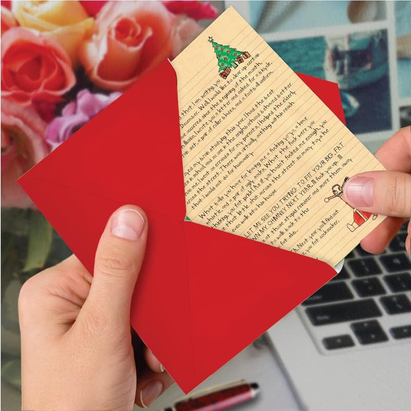 Funny Christmas Note Card with Envelope - Dear Santa Design