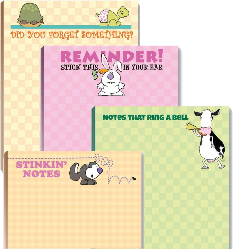 Humorous Notepads Gift Set - 4 USA-Made Designs