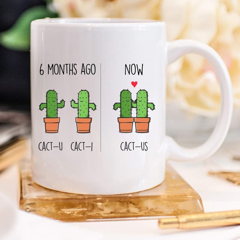 Funny 6-Month Dating Mug for Couples - 11 oz