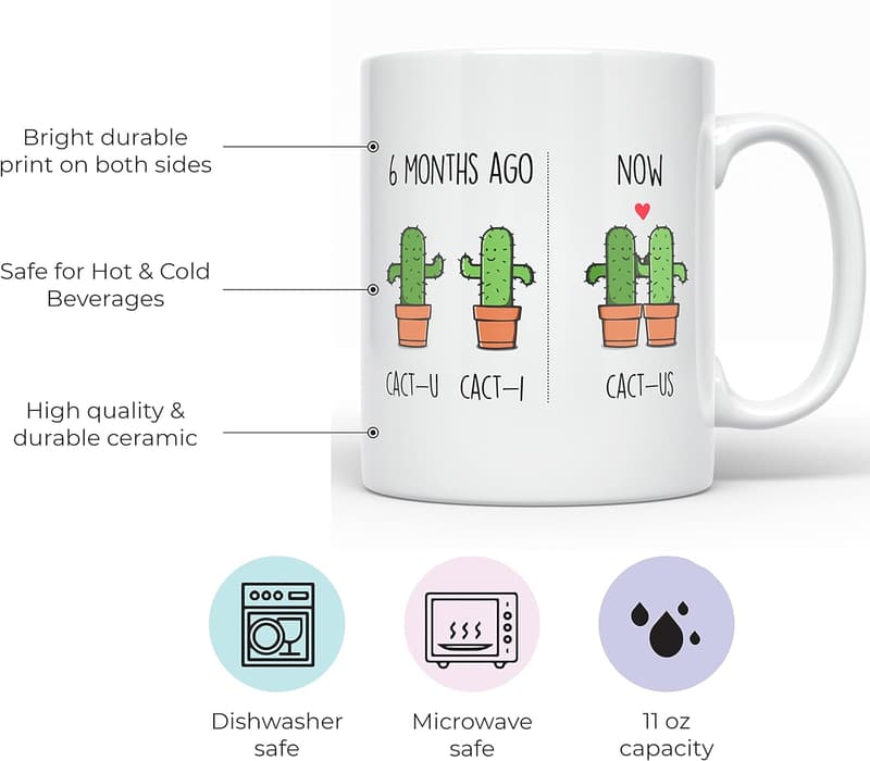 Funny 6-Month Dating Mug for Couples - 11 oz