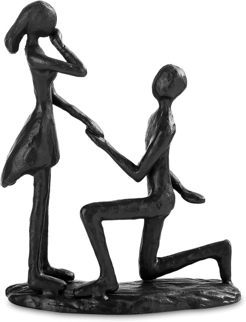 6th Anniversary Iron Couple Sculpture Gift