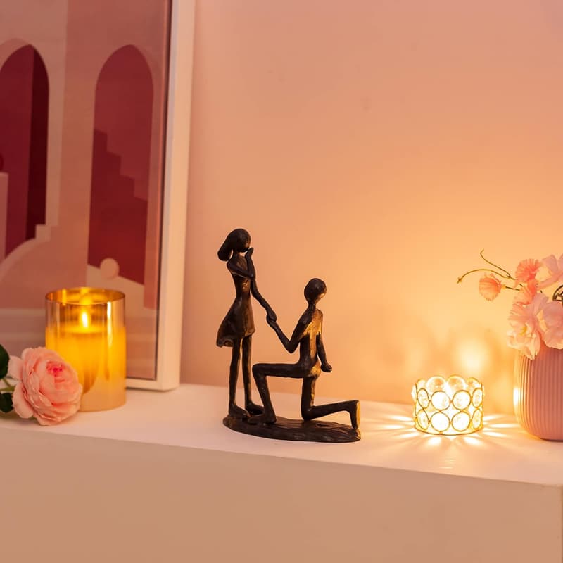 6th Anniversary Iron Couple Sculpture Gift