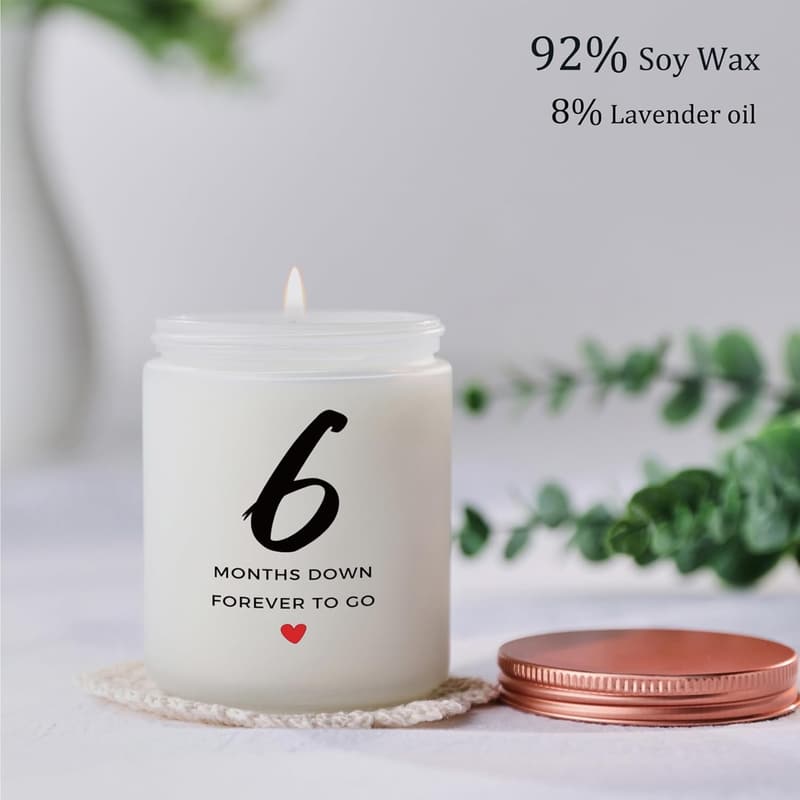 6-Month Anniversary Candle Gift for Couples