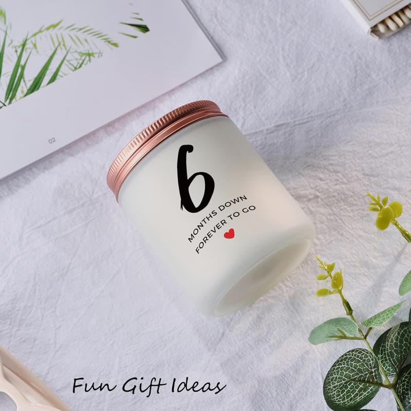 6-Month Anniversary Candle Gift for Couples