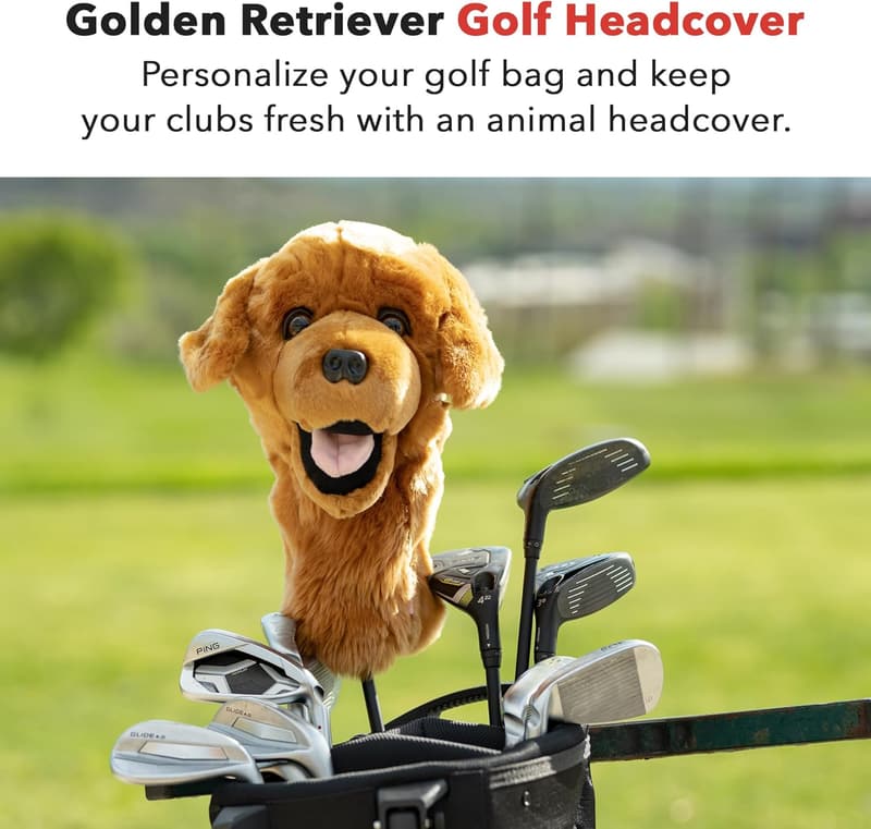 Golden Retriever Driver Headcover - Premium Golf Club Cover