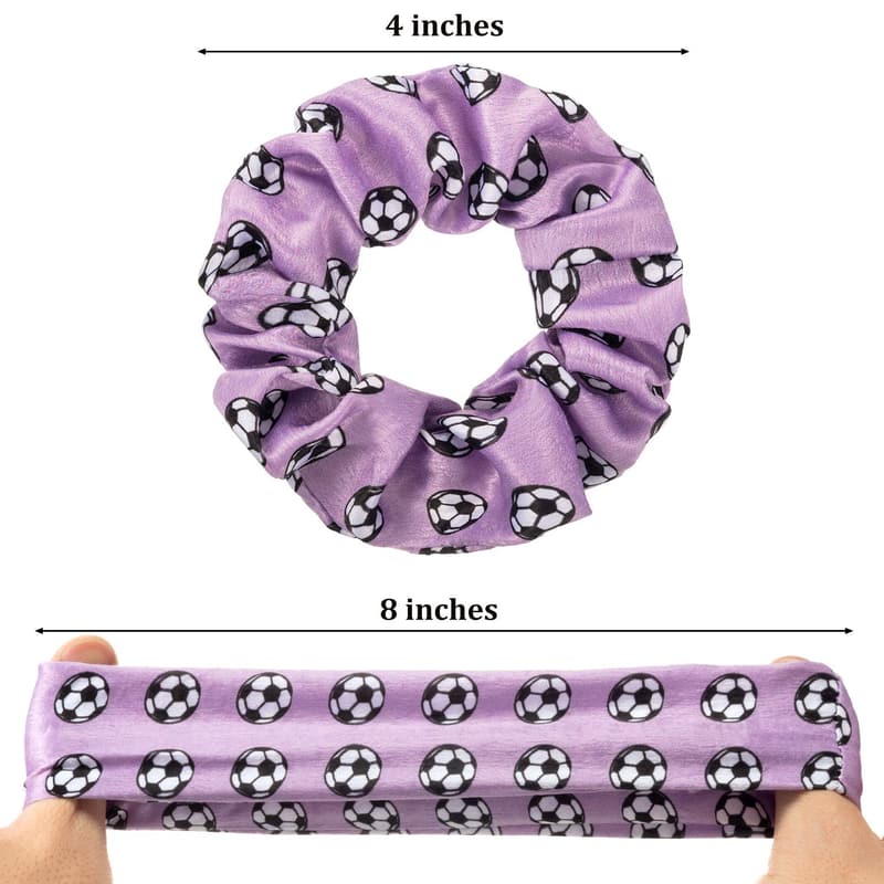 Colorful Soccer Hair Scrunchies - 8-Piece Set for Girls