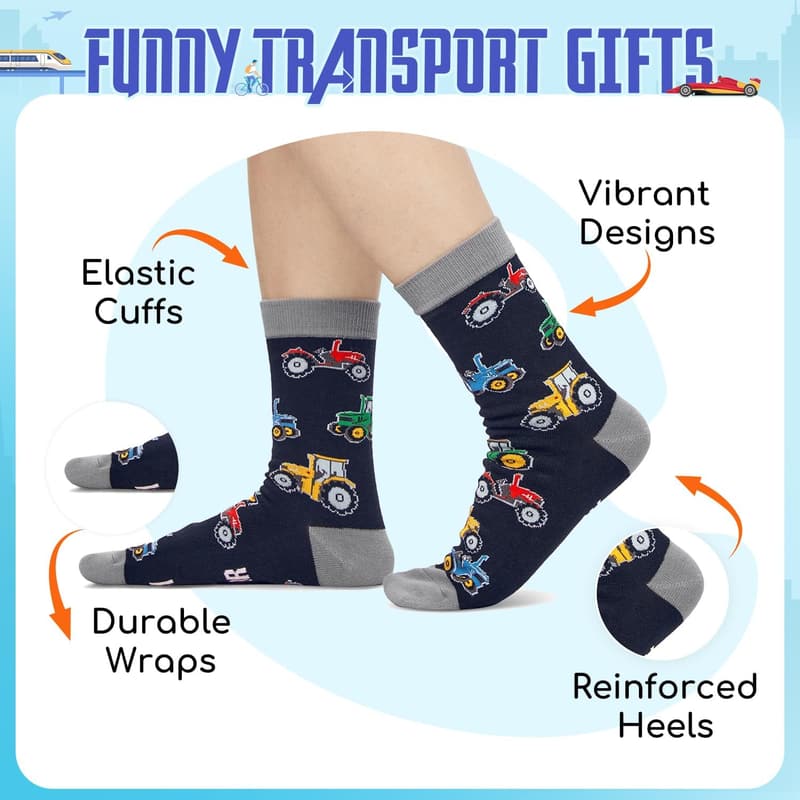 Race Car Socks for Men - Fun Gift for Train & Car Lovers