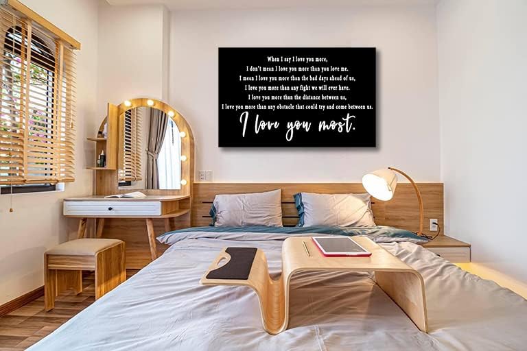 Valentine's Day Love You More Canvas Wall Art, Black & White
