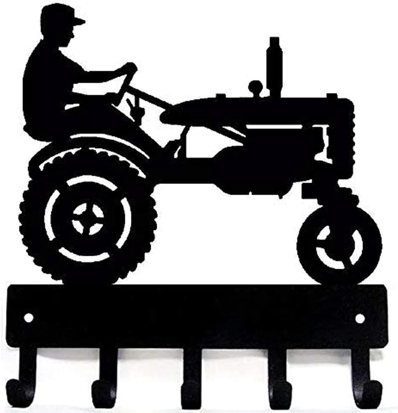 Farmhouse Decor: Made in USA Farmer Tractor Wall Key Rack