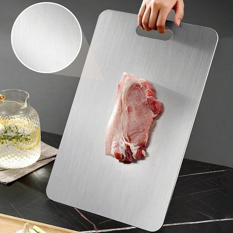 Titanium Cutting Board - 100% Pure, Double-Sided, Dishwasher Safe