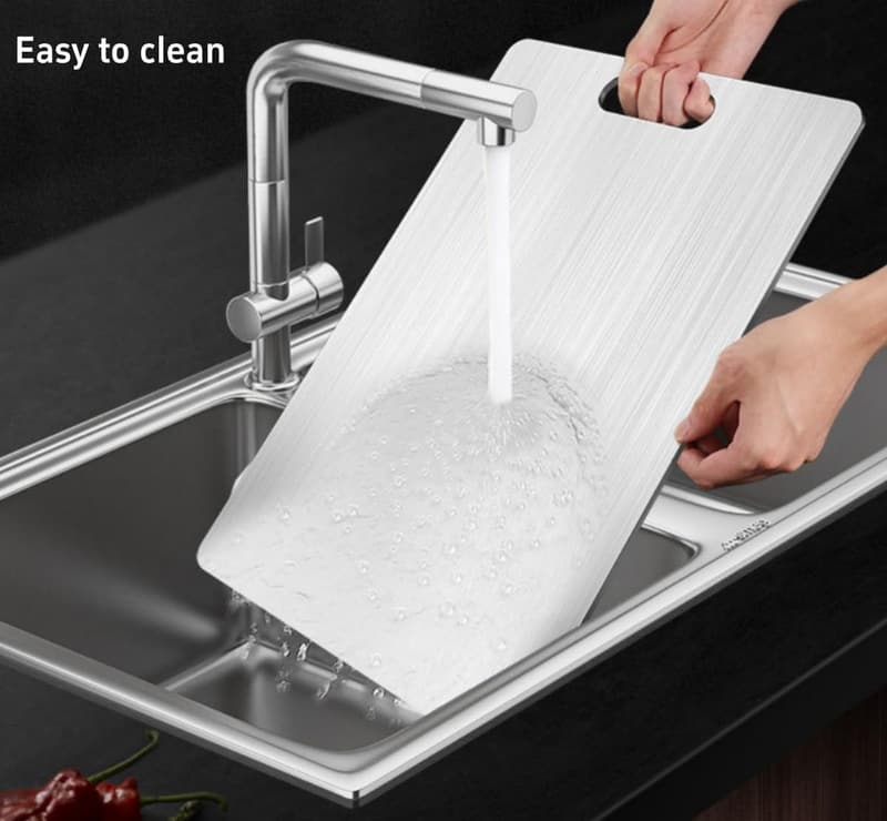 Titanium Cutting Board - 100% Pure, Double-Sided, Dishwasher Safe
