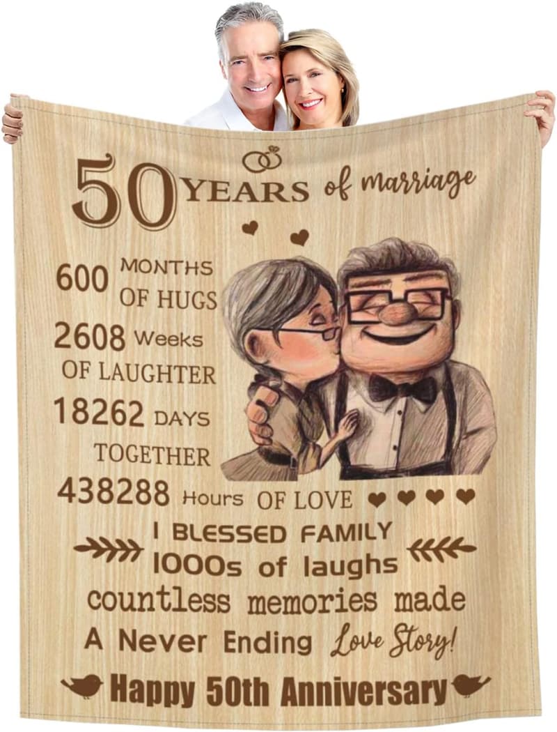 50th Anniversary Blanket Gift for Couples - 60