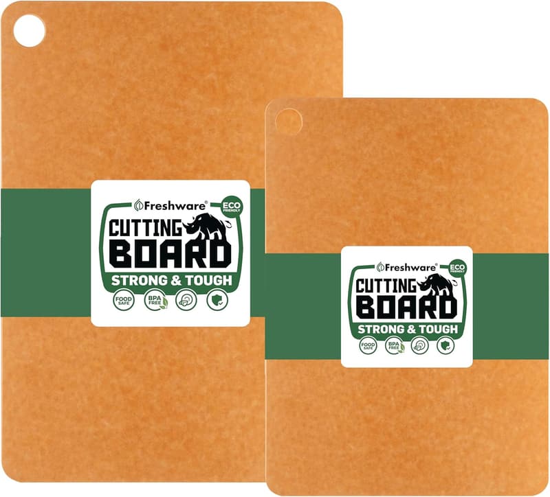 Dishwasher-Safe Wood Cutting Board Set, 2 Sizes