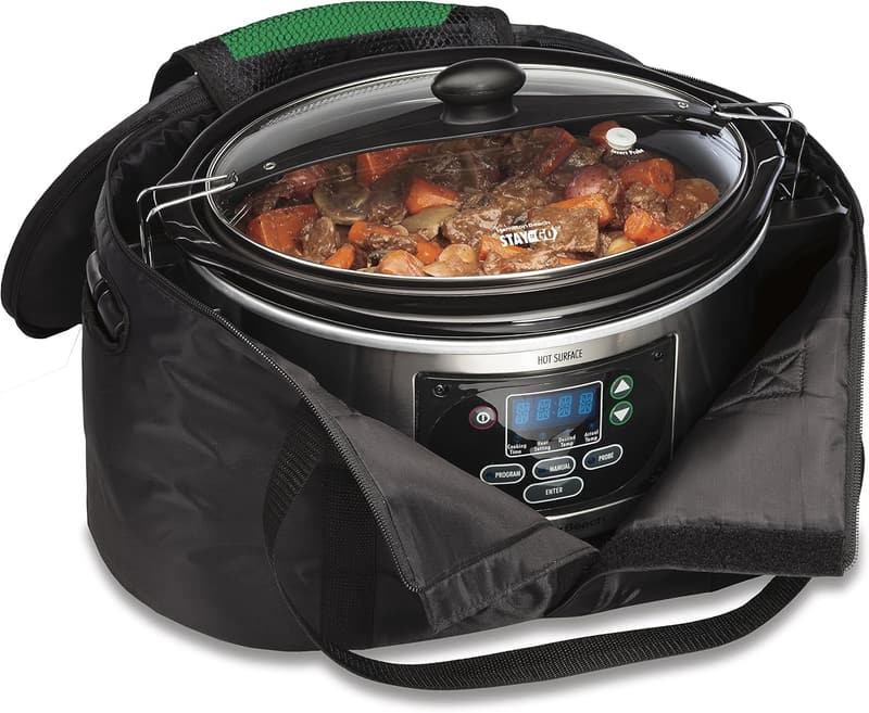 Insulated Travel Carrier for 4-8 Quart Slow Cookers - Black