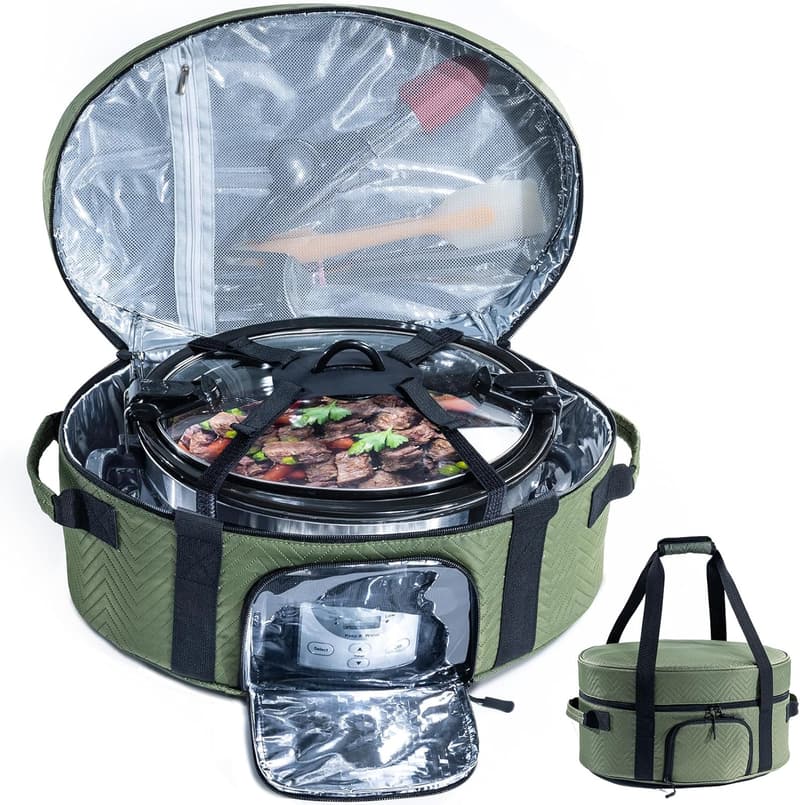 Insulated Slow Cooker Carrying Bag for 6-8 Quart CrockPot