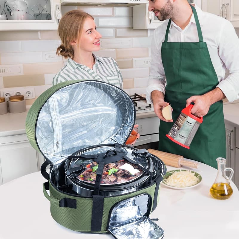 Insulated Slow Cooker Carrying Bag for 6-8 Quart CrockPot