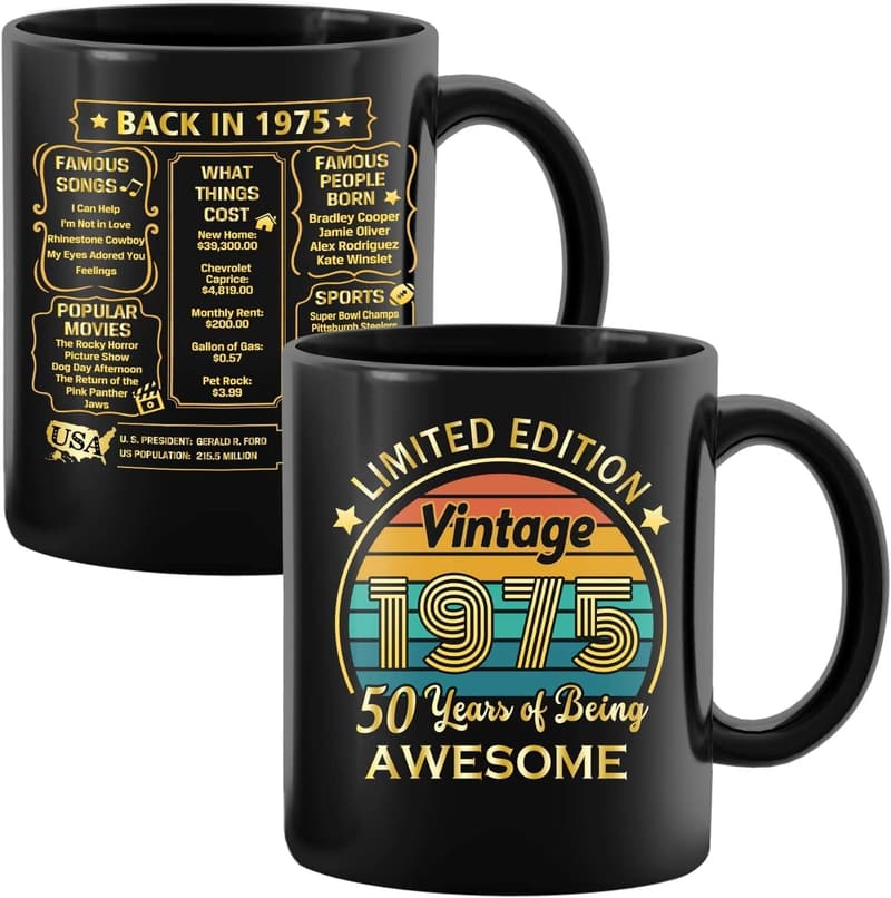 50th Birthday Coffee Mug Gift for Him or Her