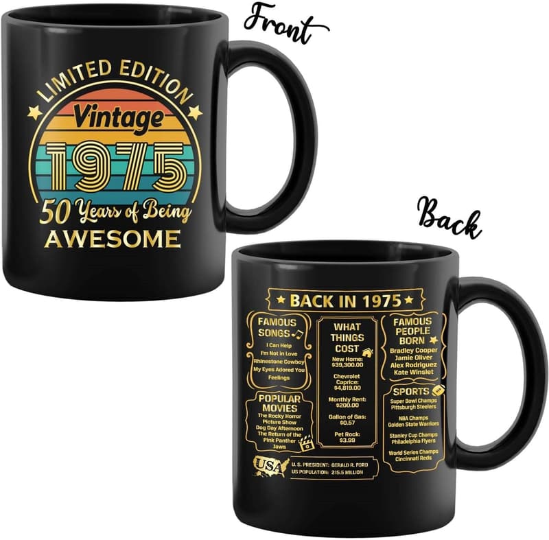 50th Birthday Coffee Mug Gift for Him or Her