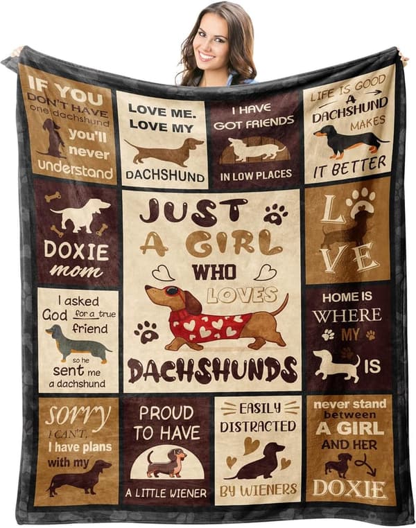 Dachshund Throw Blanket for Women - 60