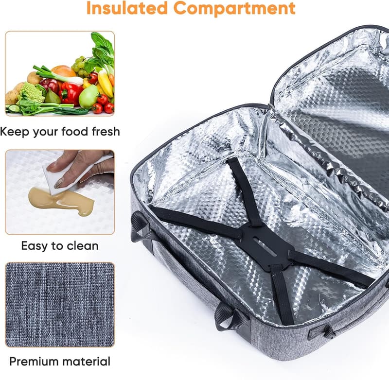 Insulated Carrier Bag for 6-8 Quart Slow Cookers - Gray