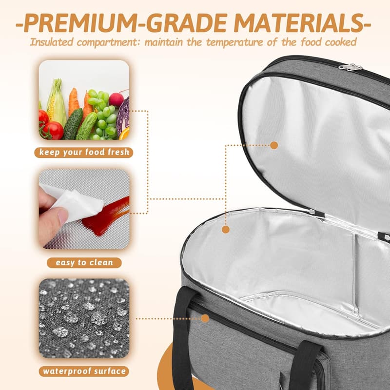Double Layer Slow Cooker Bag for 6-8 Quart CrockPots