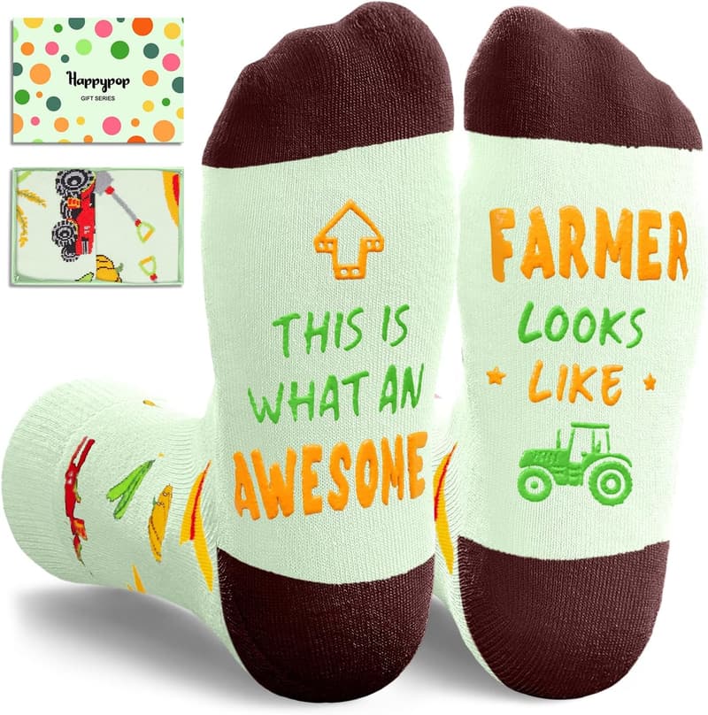 Funny Farmer Socks - Unique Gift for Office Workers and Teachers