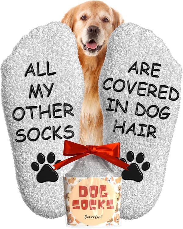 Fuzzy Dog Socks with Gift Packaging for Dog Lovers