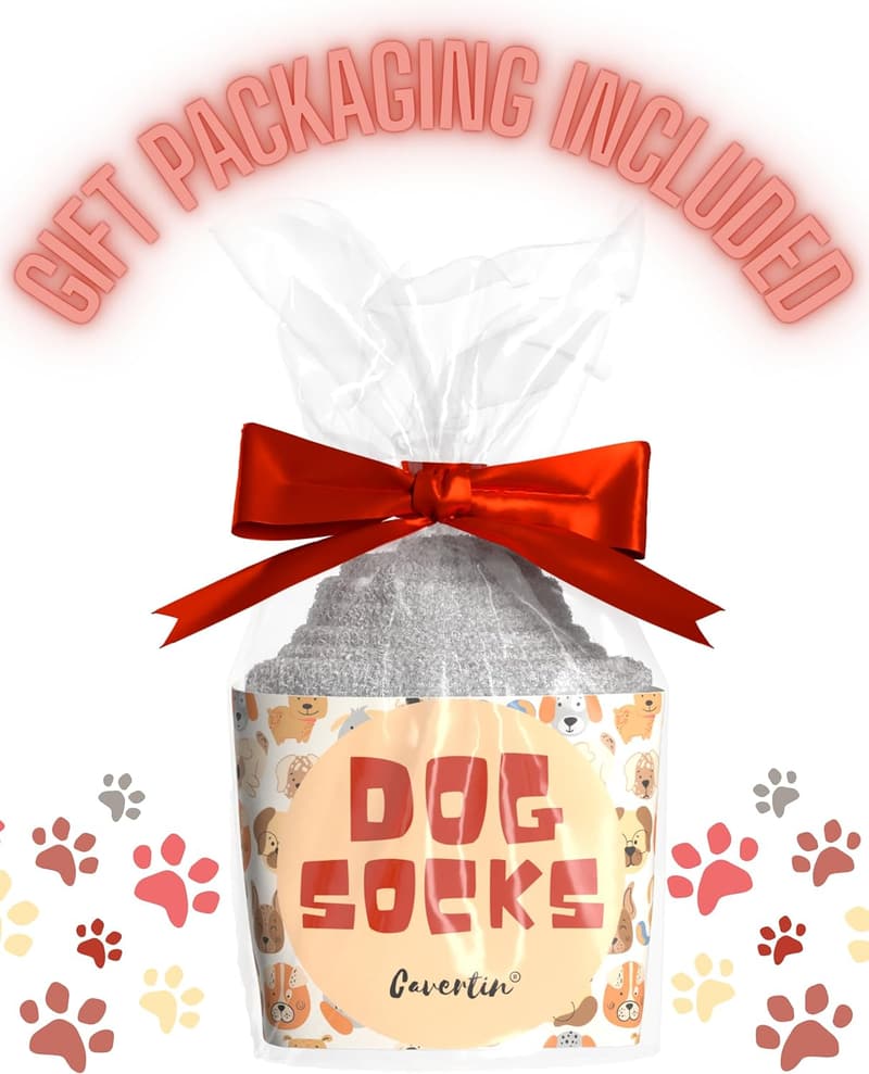 Fuzzy Dog Socks with Gift Packaging for Dog Lovers