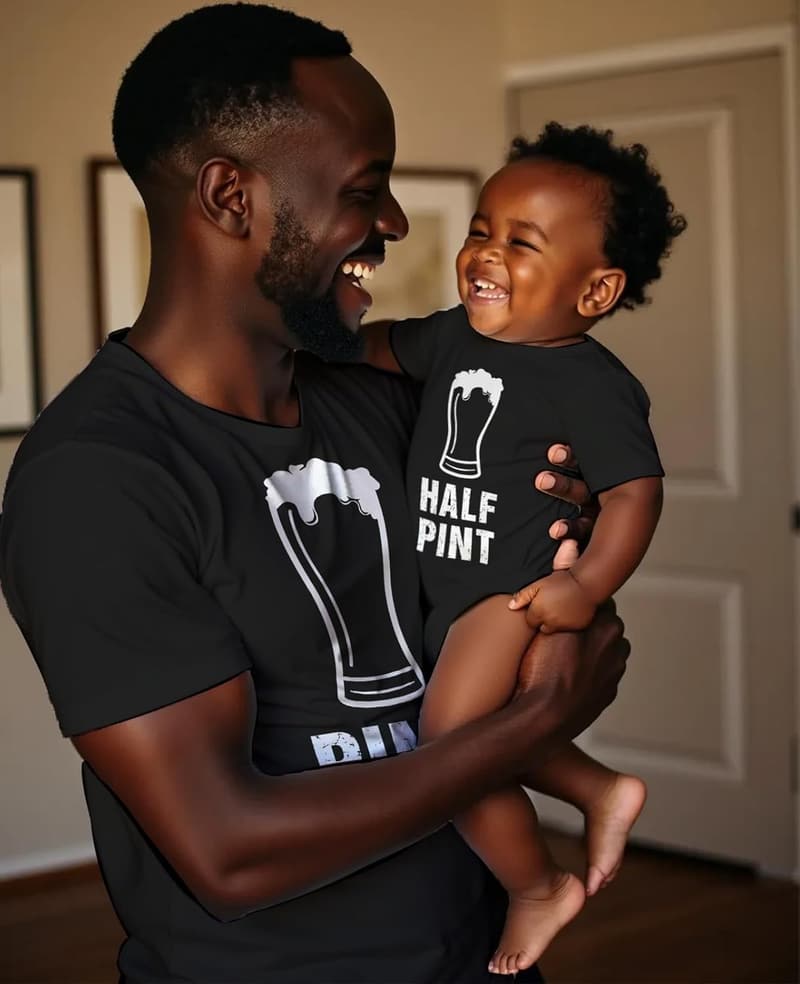 Funny Father's Day Matching Dad & Baby Outfits Set