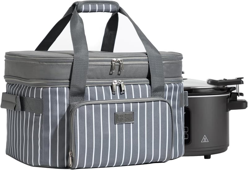 Portable Slow Cooker Tote Bag for 4-8 Quart Crock Pot - Black