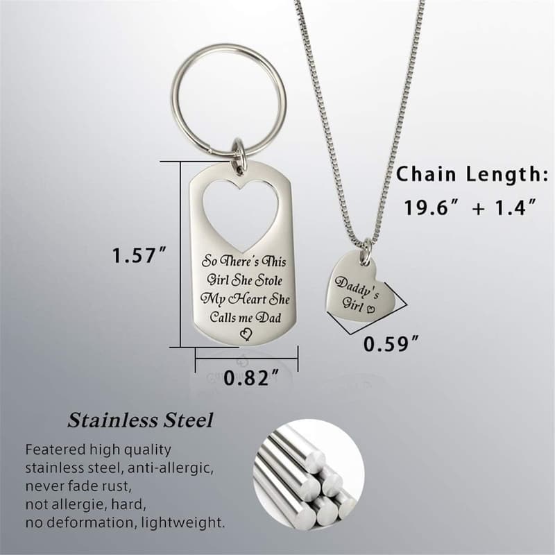 Mother-Daughter Stainless Steel Heart Necklace Set