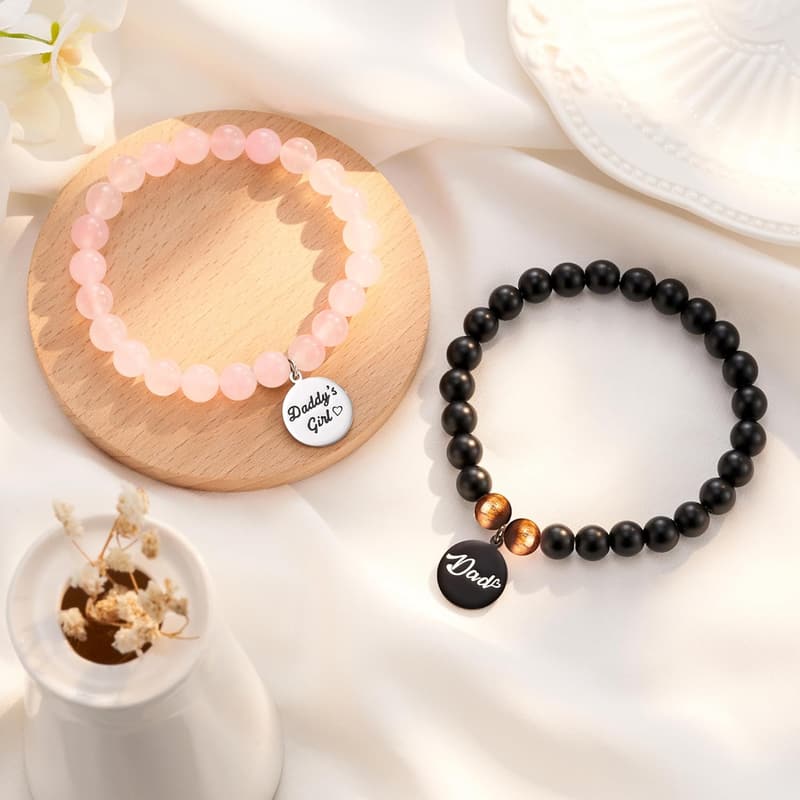 Father's Day Matching Bracelets for Dad and Daughter
