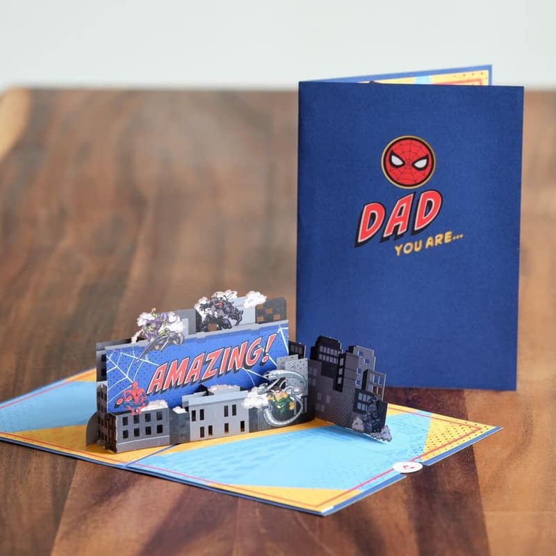 Father's Day Spider-Man 3D Pop-Up Card, Handcrafted 5x7”