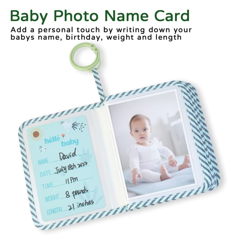 Baby Memory Book Photo Album Gift Set for Newborns, Blue