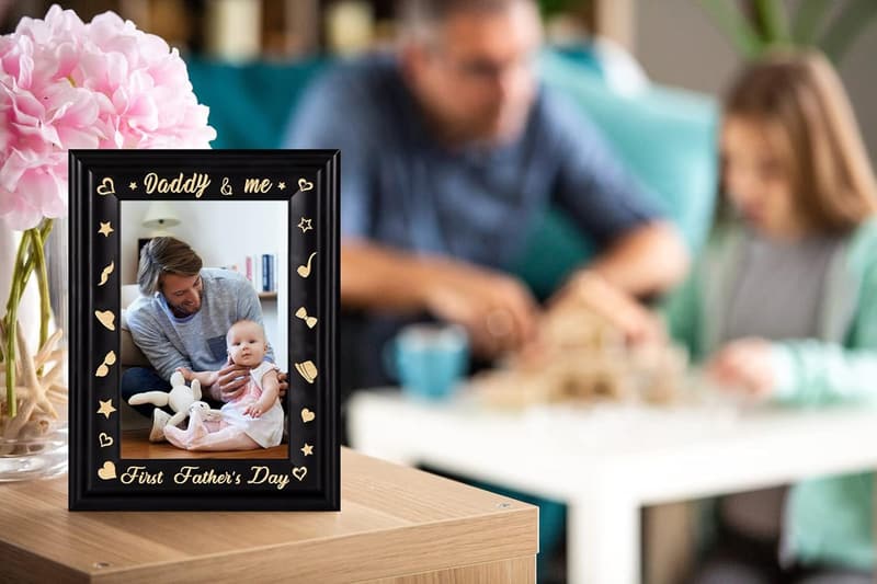First Father's Day Wood Photo Frame for New Dads