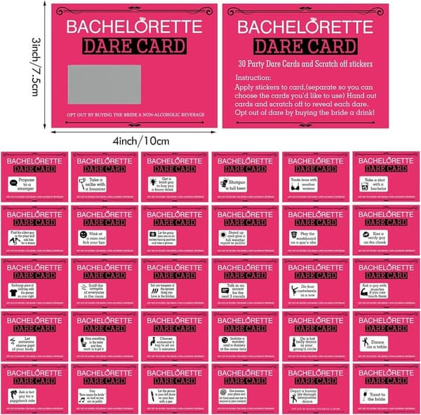 Bridal Shower Scratch-Off Dare Cards - 35 Fun Activities