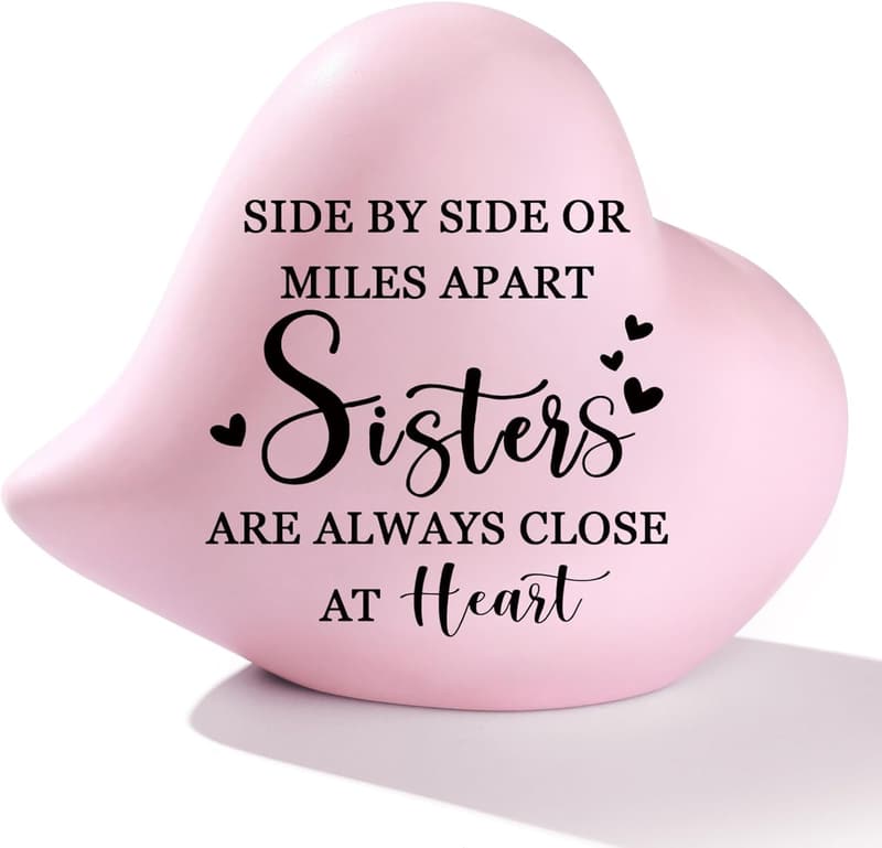 Sister Birthday Gift: Heart Desk Decoration for Women