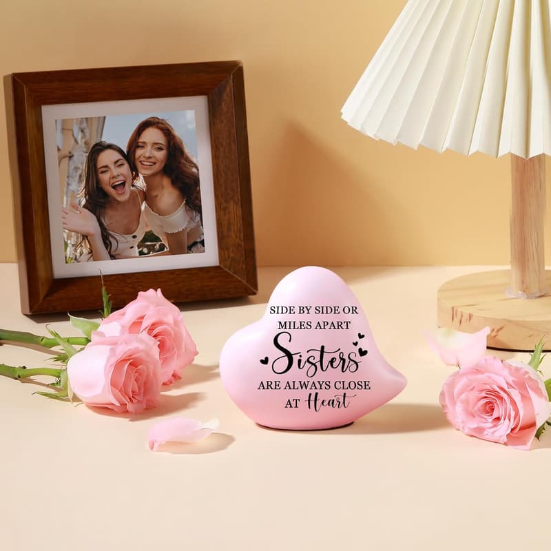 Sister Birthday Gift: Heart Desk Decoration for Women
